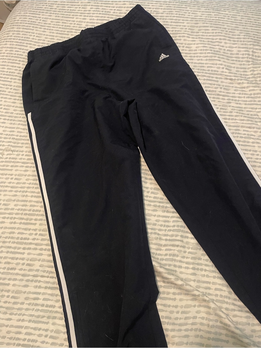 3/$30 Adidas Black Track Pants with White Side Stripe